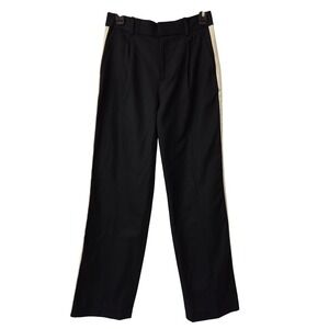 Madewell Signature Trouser Pant Side Stripe Women 8 Black‎ White NWOT $128 NX589
